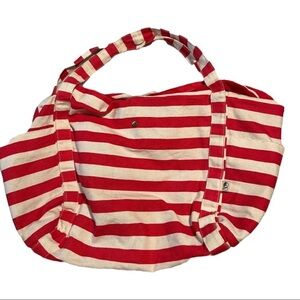 OP Red and White Striped Shoulder Bag